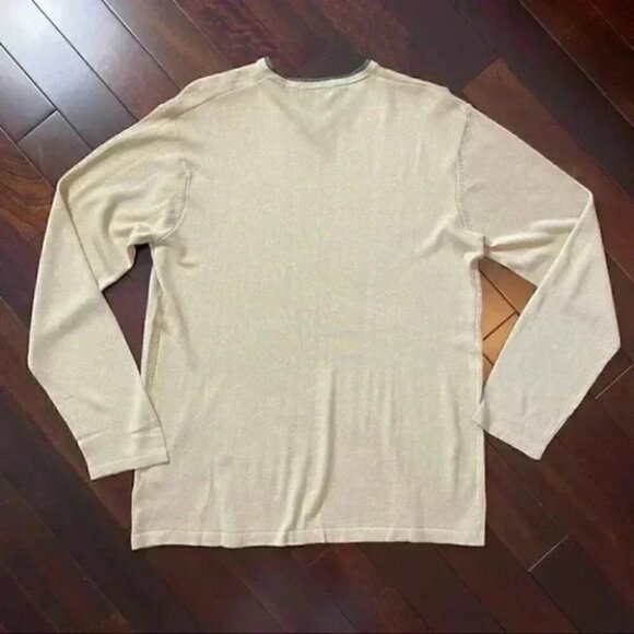 PT nternational Linen Sweater V Neck Pullover Lightweight Beige Size Large NWT - Picture 14 of 15